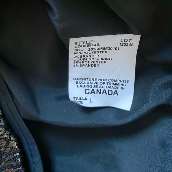 Le Chateau Jacquard Bronze Black Tailored Cocktail Dress - Picture 11 of 12